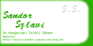 sandor szlavi business card
