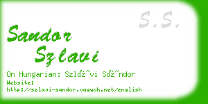 sandor szlavi business card